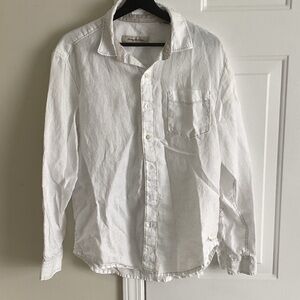 Tommy Bahama White Casual Button Down Shirt Linen